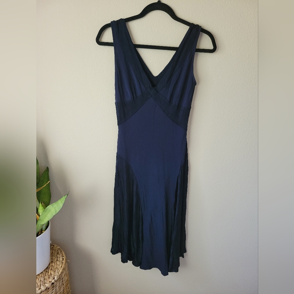 Banana Republic navy midi dress